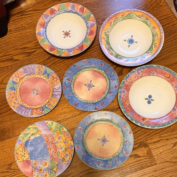 The Sweet Shoppe by Sanford dishes Sue Zipkin designs - set of 3 bowls 4 plates